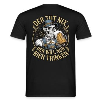 Der Tut Nix, Der Will Nur Bier Trinken - Männer T-Shirt - Schwarz - Hinten - AI Model Male 178 light (178cm)