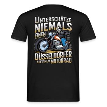 Never underestimate a Dusseldorf resident on a - Men's T-Shirt - black - Back - AI Model Male 178 light (178cm)