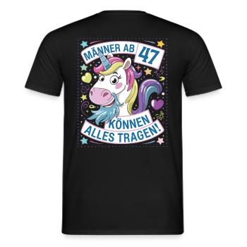Männer Ab 47 Können Alles Tragen Zum 47.Geburtstag - Männer T-Shirt - Schwarz - Hinten - AI Model Male 178 light (178cm)