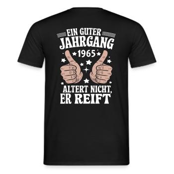 A good vintage 1965 birthday - Men's T-Shirt - black - Back - AI Model Male 178 light (178cm)