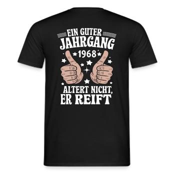 A good vintage 1968 birthday - Men's T-Shirt - black - Back - AI Model Male 178 light (178cm)