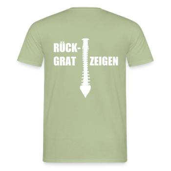 Rückgrat Zeigen - Männer T-Shirt - Sage - Hinten - AI Model Male 178 light (178cm)