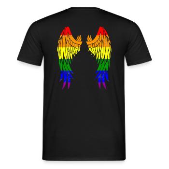 Rainbow Wings CSD Gay and Lesbian Love - Men's T-Shirt - black - Back - AI Model Male 178 light (178cm)