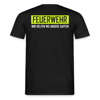 Les pompiers aident d'autres gaffes - T-shirt homme - noir - Dos - AI Model Male 178 light (178cm)