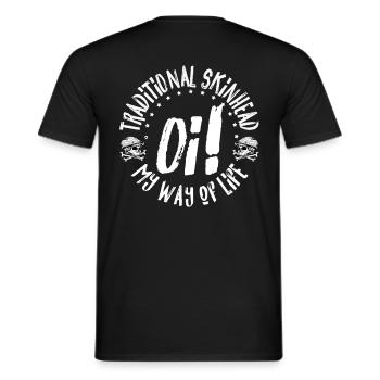 Oi Skinhead T-Shirt - Men's T-Shirt - black - Back - AI Model Male 178 light (178cm)