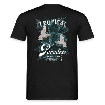 Tropical Paradise - Men's T-Shirt - black - Back - AI Model Male 178 light (178cm)