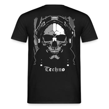 Crâne techno futuriste - T-shirt homme - noir - Dos - AI Model Male 178 light (178cm)