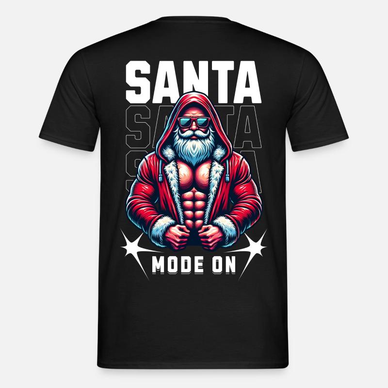 Santa Mode On - Männer T-Shirt - Schwarz
