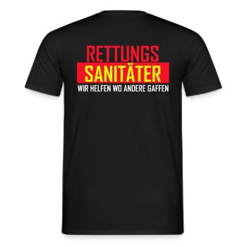 Les ambulanciers paramédicaux aident les autres à faire des cadeaux en gaffen - T-shirt homme - noir - Dos - AI Model Male 178 light (178cm)