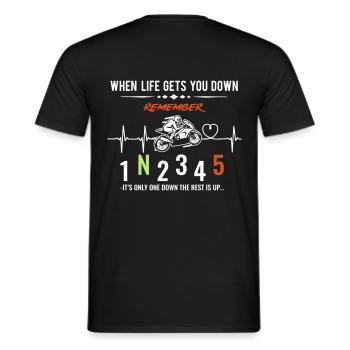 Quand la vie vous déprime - Moto / Moto - T-shirt homme - noir - Dos - AI Model Male 178 light (178cm)
