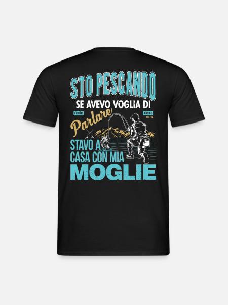 Sto Pescando se avevo voglia di Parlare - T-shirt uomo - nero