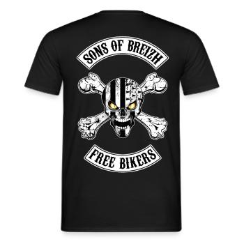Sons of Breizh - free bikers - T-shirt homme - noir - Dos - AI Model Male 178 light (178cm)