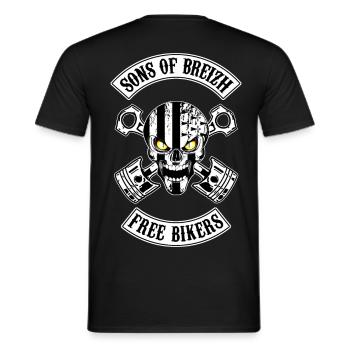 Sons of Breizh free bikers - T-shirt homme - noir - Dos - AI Model Male 178 light (178cm)