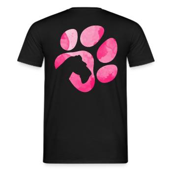 Hundepfote Schnauzer - Männer T-Shirt - Schwarz - Hinten - AI Model Male 178 light (178cm)