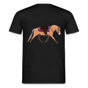 Fjord drawing 004 - Men's T-Shirt - black - Back - AI Model Male 178 light (178cm)