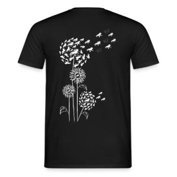 Dandelion with Blossom and Tölt White - Men's T-Shirt - black - Back - AI Model Male 178 light (178cm)