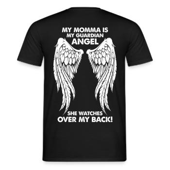 My Momma is My Guardian Angel - Men's T-Shirt - black - Back - AI Model Male 178 light (178cm)