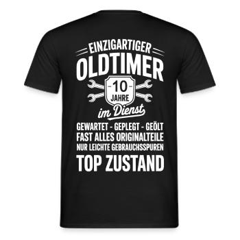 best employee - classic car mechanic - Men's T-Shirt - black - Back - AI Model Male 178 light (178cm)
