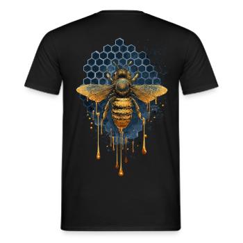 Miel d’abeille doré - apiculteur - T-shirt homme - noir - Dos - AI Model Male 178 light (178cm)