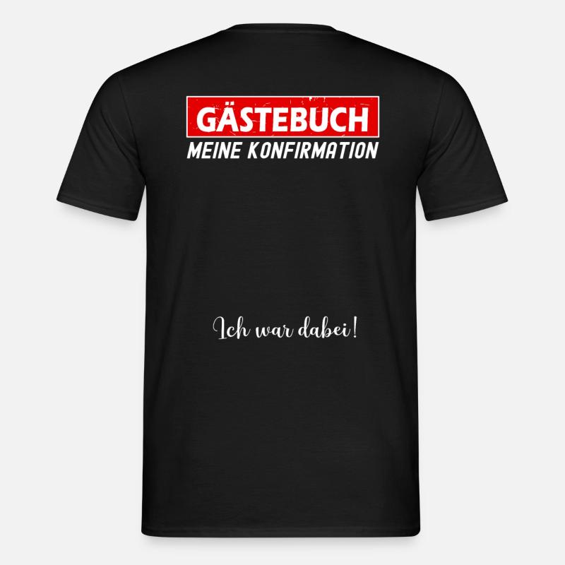 Gästebuch Konfirmation - Männer T-Shirt - Schwarz