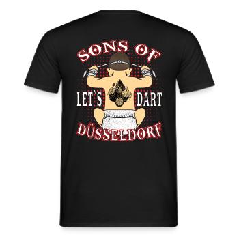 Düsseldorf Hommes Fléchettes Fléchettes Darts Idée cadeau - T-shirt homme - noir - Dos - AI Model Male 178 light (178cm)