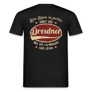 Dresden Retro der perfekte Dresdener Mann - Männer T-Shirt - Schwarz - Hinten - AI Model Male 178 light (178cm)