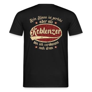 Koblenz Retro der perfekte Koblenzer Mann Spruch - Männer T-Shirt - Schwarz - Hinten - AI Model Male 178 light (178cm)