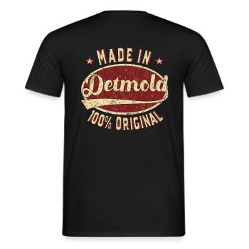 Made in Detmold 100 % original Detmolder Retro - T-shirt homme - noir - Dos - AI Model Male 178 light (178cm)