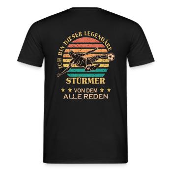 Fussball Ich bin dieser legendäre Stürmer - Männer T-Shirt - Schwarz - Hinten - AI Model Male 178 light (178cm)