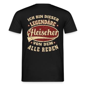 Fleischer ich bin dieser legendäre Fleischer - Männer T-Shirt - Schwarz - Hinten - AI Model Male 178 light (178cm)