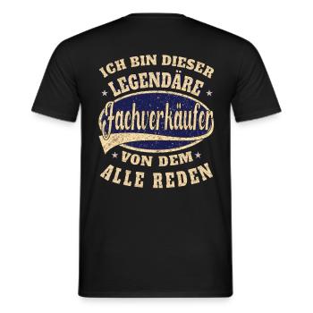Verkäufer ich bin dieser legendäre Fachverkäufer - Männer T-Shirt - Schwarz - Hinten - AI Model Male 178 light (178cm)