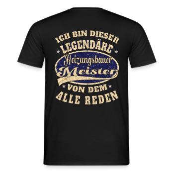 Installateur Heizungsbauer Meister ich bin der - Männer T-Shirt - Schwarz - Hinten - AI Model Male 178 light (178cm)