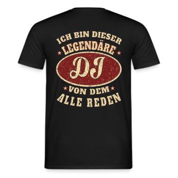 DJ ich bin dieser legendäre DJ - Männer T-Shirt - Schwarz - Hinten - AI Model Male 178 light (178cm)