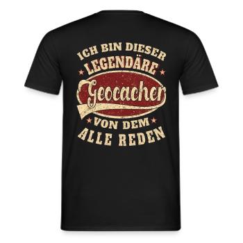 Geocacher ich bin dieser legendäre Geocacher - Männer T-Shirt - Schwarz - Hinten - AI Model Male 178 light (178cm)