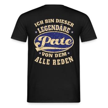 Pate ich bin dieser legendäre Pate Ding - Männer T-Shirt - Schwarz - Hinten - AI Model Male 178 light (178cm)