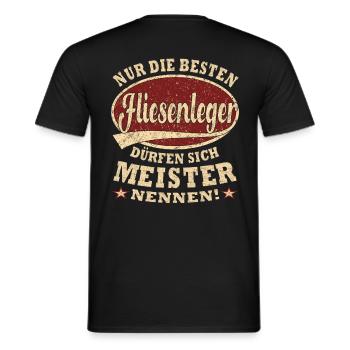 Fliesenleger Meister nur die Besten - Männer T-Shirt - Schwarz - Hinten - AI Model Male 178 light (178cm)