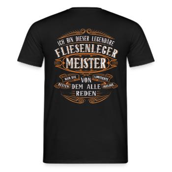 Fliesenleger Meister Ich bin dieser legendäre - Männer T-Shirt - Schwarz - Hinten - AI Model Male 178 light (178cm)