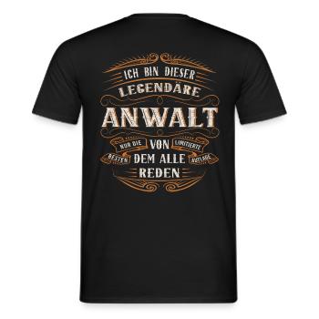 Anwalt Ich bin dieser legendäre Anwalt - Männer T-Shirt - Schwarz - Hinten - AI Model Male 178 light (178cm)