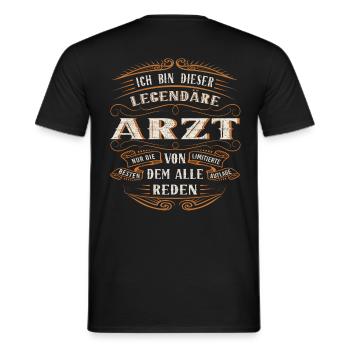 Arzt Ich bin dieser legendäre Arzt - Männer T-Shirt - Schwarz - Hinten - AI Model Male 178 light (178cm)