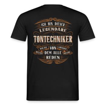 Tontechniker Ich bin dieser legendäre Tontechniker - Männer T-Shirt - Schwarz - Hinten - AI Model Male 178 light (178cm)