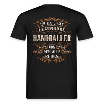 Handball Ich bin dieser legendäre Handballer - Männer T-Shirt - Schwarz - Hinten - AI Model Male 178 light (178cm)