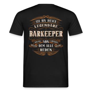 Barkeeper ich bin dieser legendäre Barkeeper - Männer T-Shirt - Schwarz - Hinten - AI Model Male 178 light (178cm)