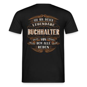 Buchhalter ich bin dieser legendäre Buchhalter - Männer T-Shirt - Schwarz - Hinten - AI Model Male 178 light (178cm)