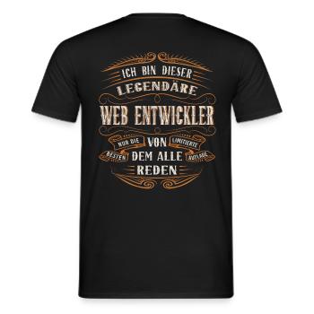 Web Entwickler ich bin dieser legendäre - Männer T-Shirt - Schwarz - Hinten - AI Model Male 178 light (178cm)