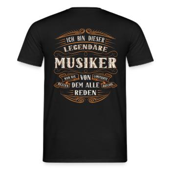Musiker ich bin dieser legendäre Musik - Männer T-Shirt - Schwarz - Hinten - AI Model Male 178 light (178cm)