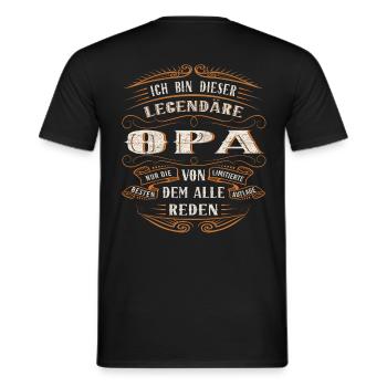 Opa ich bin dieser legendäre Opa - Männer T-Shirt - Schwarz - Hinten - AI Model Male 178 light (178cm)