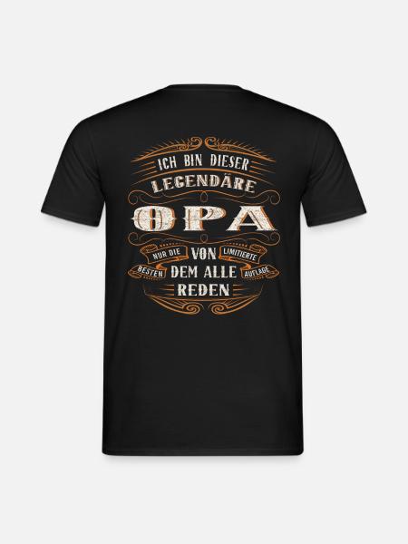 Opa ich bin dieser legendäre Opa - Männer T-Shirt - Schwarz