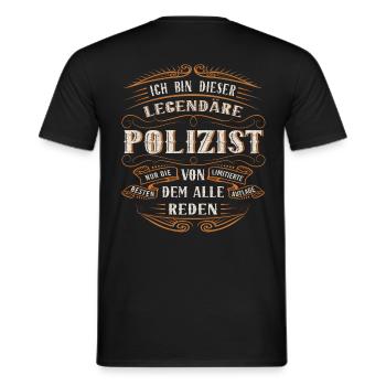 Polizist ich bin dieser legendäre Polizei Ding - Männer T-Shirt - Schwarz - Hinten - AI Model Male 178 light (178cm)
