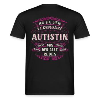 Autistinin Ich bin diese legendäre Autistinin - Männer T-Shirt - Schwarz - Hinten - AI Model Male 178 light (178cm)