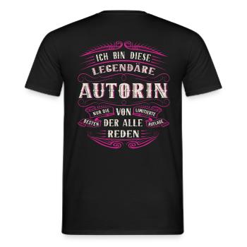 Autorin Ich bin diese legendäre Autorin - Männer T-Shirt - Schwarz - Hinten - AI Model Male 178 light (178cm)